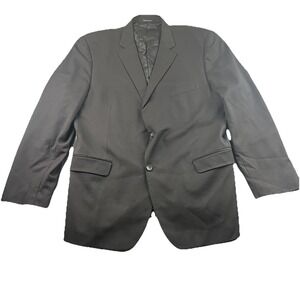 Pronto Uomo Platinum Mens Blazer 50L Black Long 100% Wool Sport Coat Jacket